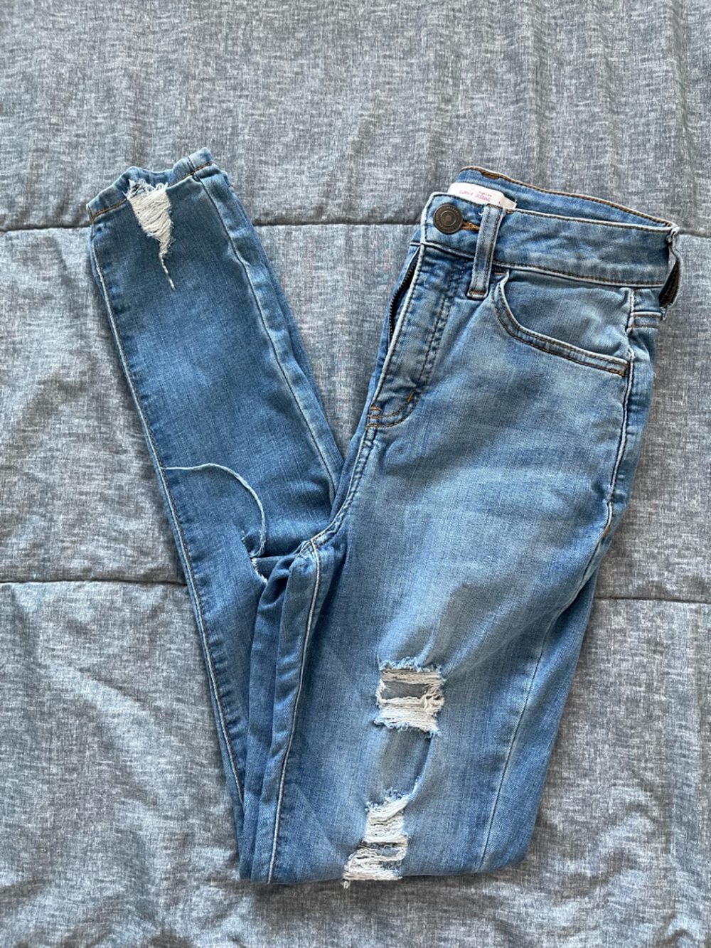 SO Light Blue Distressed Women's Boyfriend Jeans-Size 1/25W